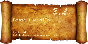 Boszi Lucián névjegykártya